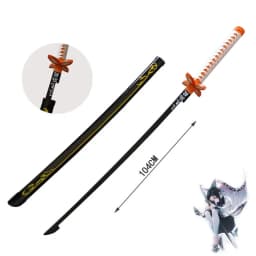 40inch Demon Slayer Katana Anime Kimetsu No Yaiba Cosplay Prop Wood Sword Real Size Japanese Katana Original Samurai Sabre Gift