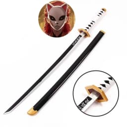 40inch Demon Slayer Katana Anime Kimetsu No Yaiba Cosplay Prop Wood Sword Real Size Japanese Katana Original Samurai Sabre Gift