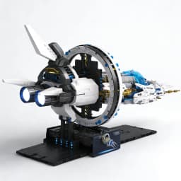 Interstellar Battleship Space Explorer Spaceship Wooden Alien Assembly Building Blocks Toy Adult 3D Model Birthday Gift