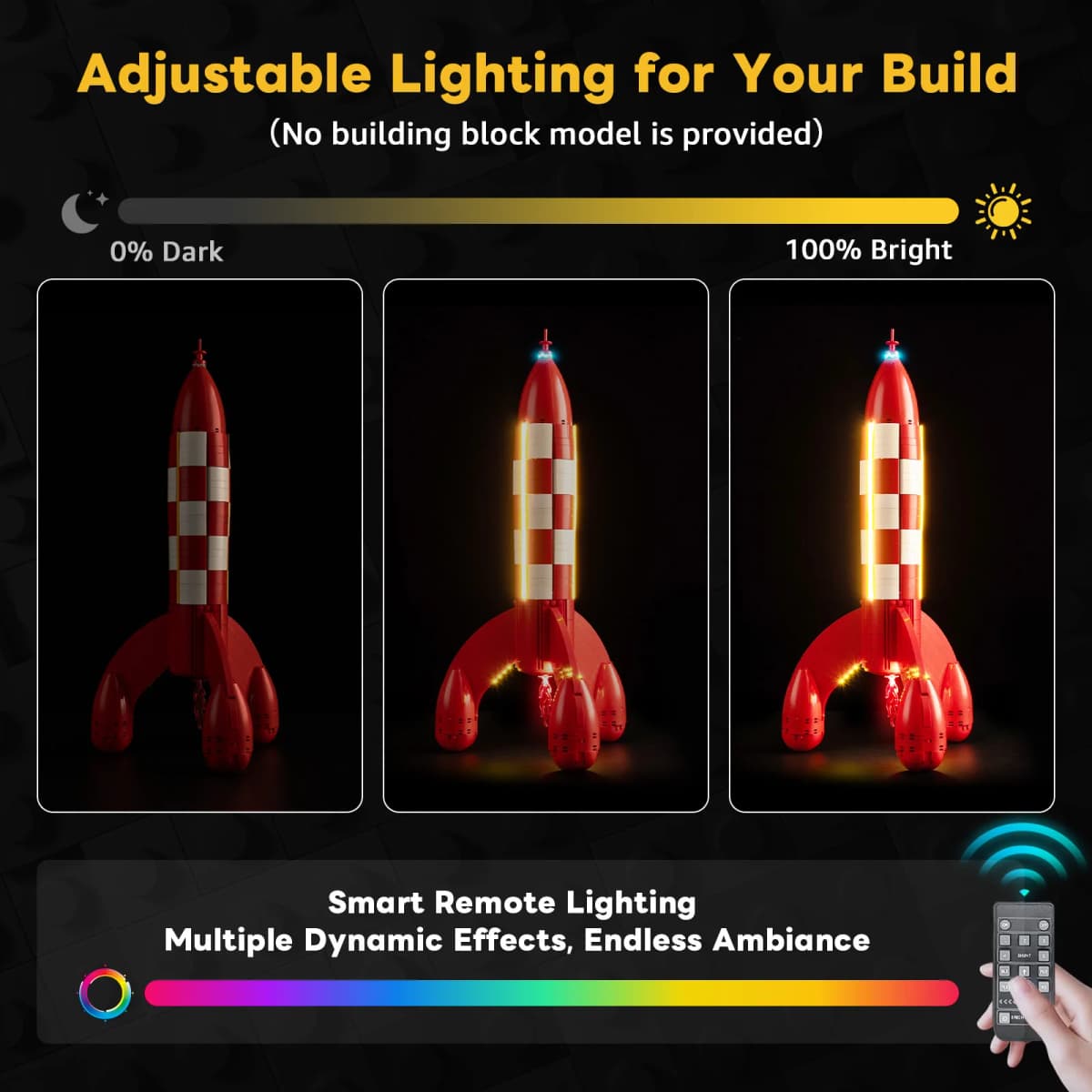 Kyglaring LED Light Kit Suitable for Lego 21367 Tintin® Moon Rocket Building Blocks Decorative Lamp Not Include Lego Building