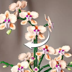Potted Orchid Flower Building Block Set Artificial Plant Brick Model Elegant Desktop Decoration For Office Living Room Bedroom Wedding Party Romantic Valentine Anniversary Gift For Women Lovers