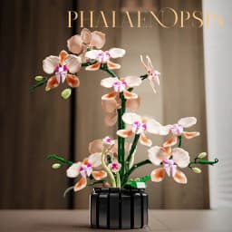 Potted Orchid Flower Building Block Set Artificial Plant Brick Model Elegant Desktop Decoration For Office Living Room Bedroom Wedding Party Romantic Valentine Anniversary Gift For Women Lovers
