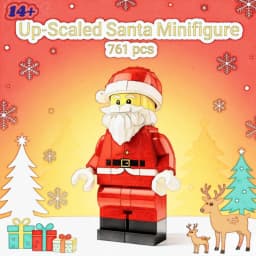 761pcs In Stock Up Scaled Santa Claus Red Building Blocks Assembly Display Models Decor Collector Edition Christmas Gifts Adults