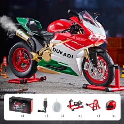 Key Start 1:9 1199 Panigale Alloy Sports Motorcycle Model Diecast Track Racing Motorcycle Model With Spray Sound Light Kids Toys