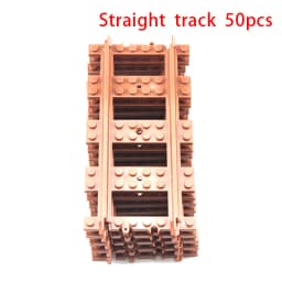 50Pcs/Lot City Trains Train Track Rail Straight Rails Technical Building Blocks Set Bricks Model Kids Classic Toys For Children