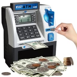 Children ATM Automatic Deposit Teller Machine Toy Smart Password Swipe Card Saving Box Kids Electronic Piggy Bank Christmas Gift