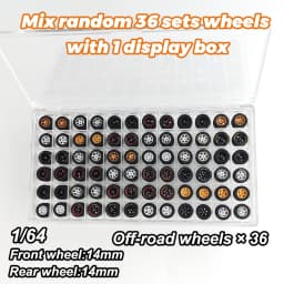 1/64Diecast Model Car Random Wheels and Hub Storage box with Rubber Tire Hobby Modified Parts Wholesale Wheels &Presentation Box