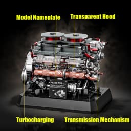 1236 PCS Mechanical Building Block, Engine Model, High Difficulty Assembly Small Particles Blocks, Adult DIY Assembly Toy, Home