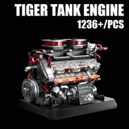 1236 PCS Mechanical Building Block, Engine Model, High Difficulty Assembly Small Particles Blocks, Adult DIY Assembly Toy, Home