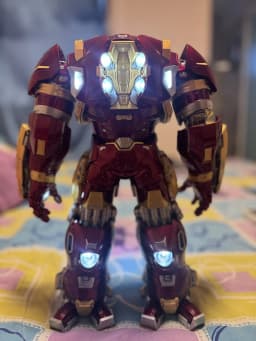 ZD Toys Avengers Iron Man MK44 Hulkbuster Action Figure LED 1/10 36cm Tony Stark Anniversary Memorial Model Collections Gift