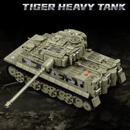 Military MOC Tiger Heavy Tank Army Main Battle Tank Soldiers Figures Building Blocks Bricks Set Toys For Boys Men Gifts