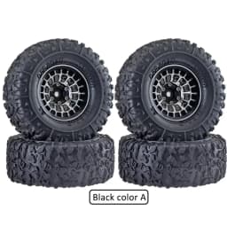 Aluminum Alloy 1.3 Inch Beadlock Wheel Rim Tire For 1/18 Traxxas Trx4m Trx4-m 1/24 Fms24 Axial Scx24 Rc Crawler Car Tire