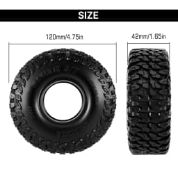 INJORA 1.9" 120*42mm MAVERIX R/T Tires for 1/10 RC Crawlers (T1925)