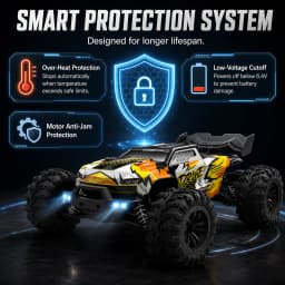 SZWDSE 1:16 Scale 4WD Off Road RC Car, Brushed 50KM/H & Brushless 80KM/H High Speed All Terrain Drift Buggy Truck, Remote Control Racing Toy with Dual Batteries for Kids Adults