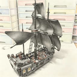 Decorative ornament ship model brand new black pirate ship building block set 4184/804PCS DIY assembly toy gift