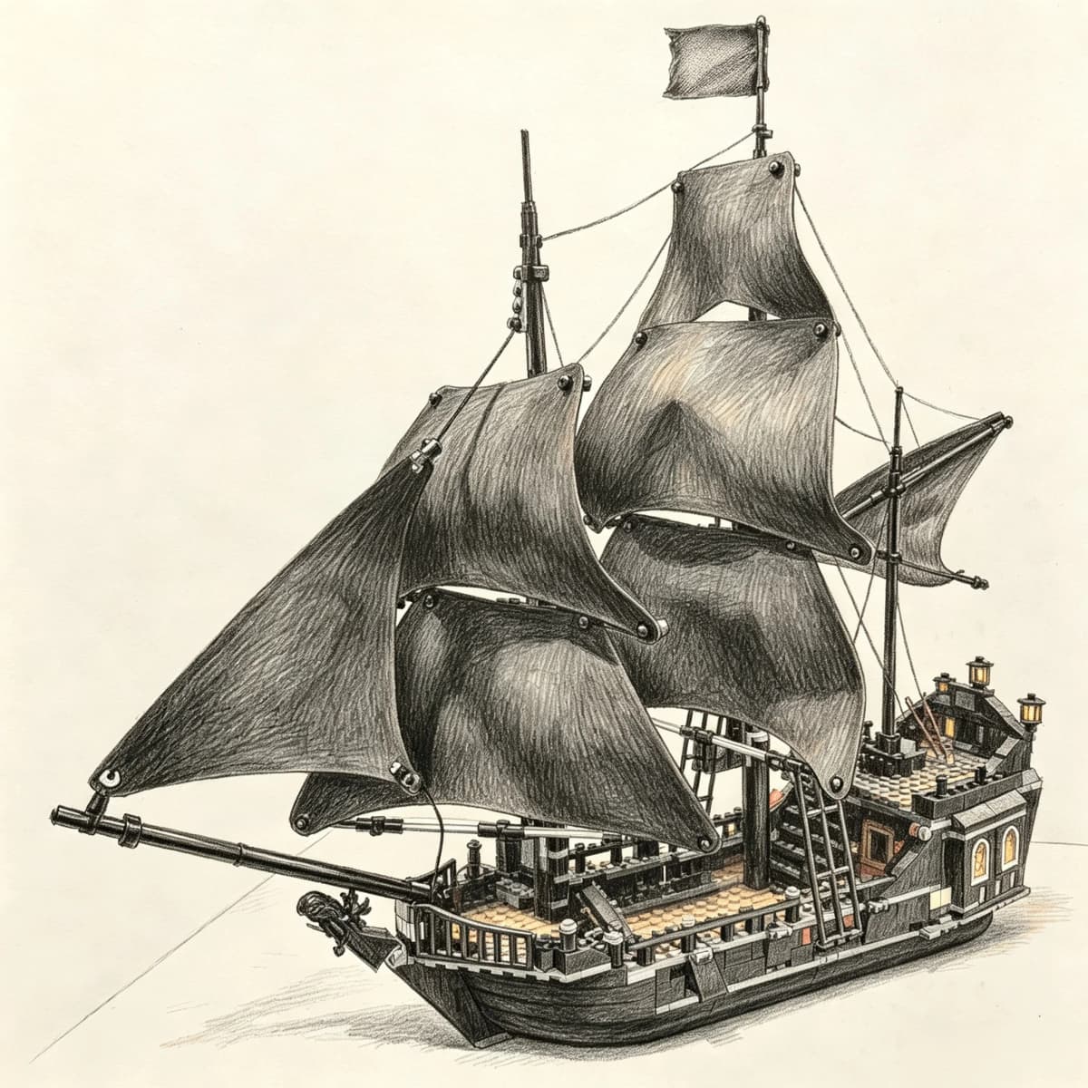 Decorative ornament ship model brand new black pirate ship building block set 4184/804PCS DIY assembly toy gift