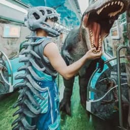 75/115CM Realistic Dinosaur Skeleton Costume Set Funny Headgear Cosply Dress up Clothing Plush Toys Creative Gifts