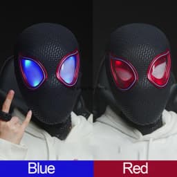 1:1 Miles Morales Mask with Movable Eyes Mascara Electric Gwen Spider Helmet Ring Control Halloween Cosplay Mask Toy Man Gift