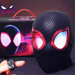1:1 Miles Morales Mask with Movable Eyes Mascara Electric Gwen Spider Helmet Ring Control Halloween Cosplay Mask Toy Man Gift