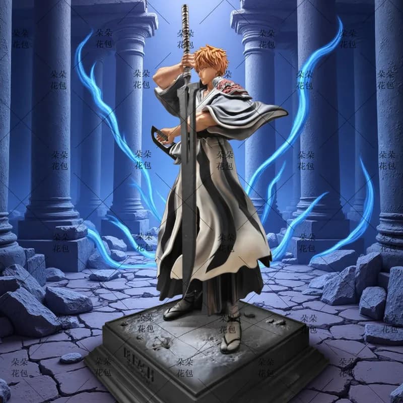Bleach Ichigo Kurosaki Gk Figure Dual Swords Battle Statue Anime Peripheral Desktop Ornament Collectible Toy Gift For Anime Fans