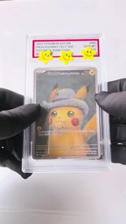 2023 PTCG DIY SVP EN PIKACHU/GREY FELT HATPOKEMON XVAN GOGH GEM MTCopy 10 Points Rating Card Gift Toy Dropshipping