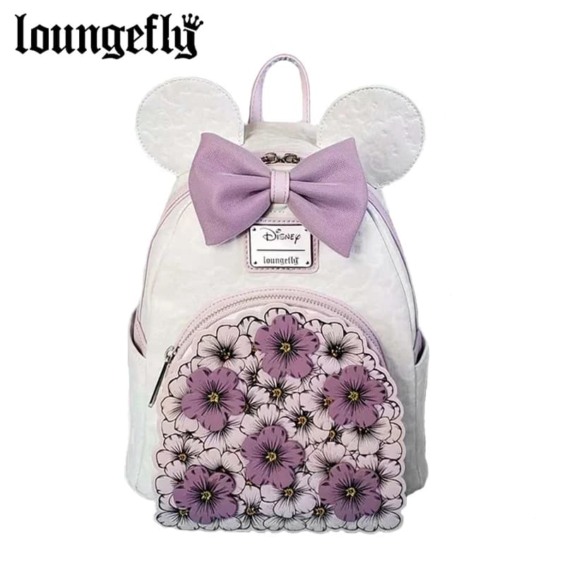 Mickey and Minne Floral Marie Cat Mini Backpack Womens Double Strap Shoulder Bag Purse Double Shoulder Backpack Gift