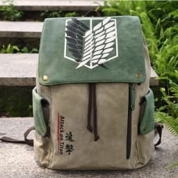One Piece Anime Backpack Vintage Canvas School Bag Straw Hat Pirate Skull Print Travel Daypack for Men Women