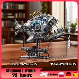 1085Pcs MOC Technical Mechanical Piranha Building Blocks Assembling Fish Bricks Model Toys for Boy Christmas Birthday Gift Set