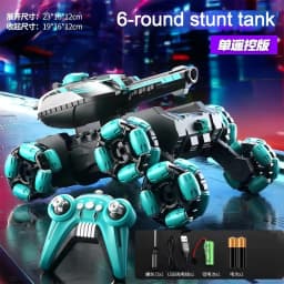 4-6 Wheel Stunt RC Car 2.4G Transformable Robot Tank Toy with LED Light Rotating Drift for Boys And Girls Outdoor Playtime Gift