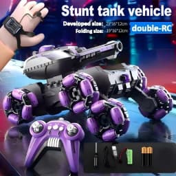 4-6 Wheel Stunt RC Car 2.4G Transformable Robot Tank Toy with LED Light Rotating Drift for Boys And Girls Outdoor Playtime Gift