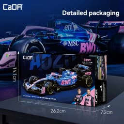 CaDA Alpine F1 A525 Formula Racing Car No.43 Collectible Building Blocks, Assembly Toys for Boys and Girls, Holiday Gifts