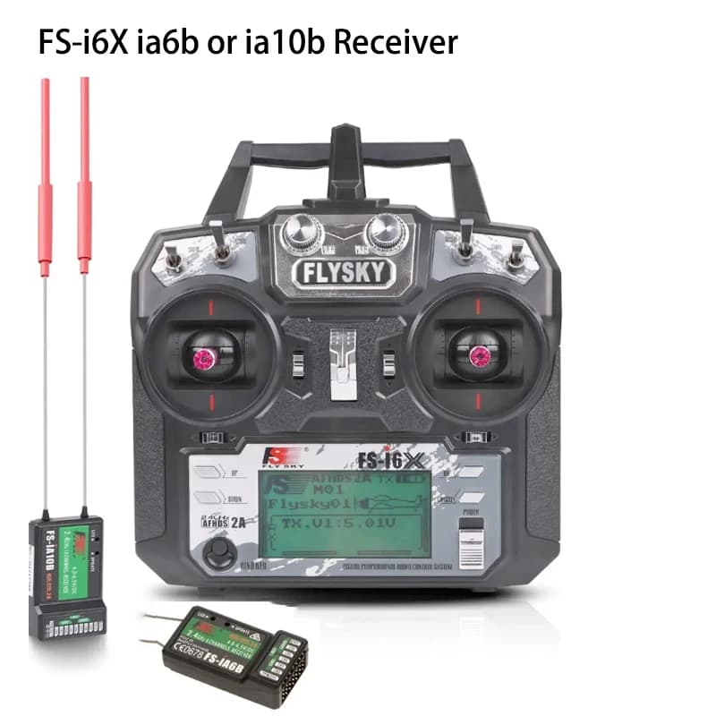 FLYSKY FS-i6x 2.4G 6/10CH AFHDS 2A Radio RC Transmitter with IA6B or IA10B Receiver for RC Airplane Helicopter FPV Racing Drone