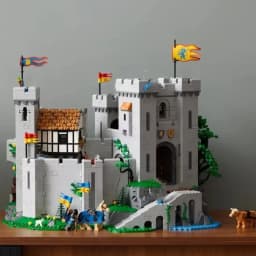 MOC Medieval Lion Knight Castle Building Blocks Modular Fortress Model Collection Display Bricks, Adult Lovers Gift