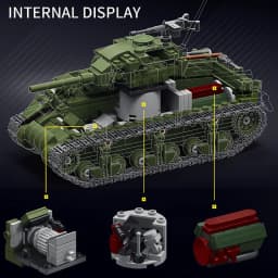 World Military War Ⅱ Sherman M4A1 Medium Tank Building Blocks Set MOC USA M4 Main Battle Tank Bricks Toys For Adult Gifts