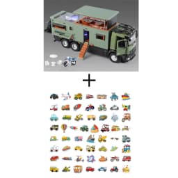 1:18 Off-road RV Diecast Models Alloy Toys Cars Folding Rearview Mirror Doors Opened with Sound Light Vehices Birthday Surprise