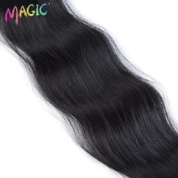 Magic Synthetic Hair 6PCS 20inches Nature Wave Hair Bundles Black Color Extensions Heat Resistant Strands of Hair Tresses