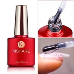 MSHARE Rubber Base Top Clear Construction Gel Self-Leveling Strengthening UV LED Gel 10ml