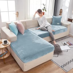 Elastic Velvet Sofa Seat Cushion Covers for Living Room Cushion Chaise Longue Luxury Corner L Shape Furniture Sofa Slipcovers