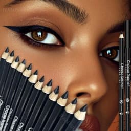 1-20Pcs Waterproof Eyeliner Pencil Long-Lasting High Pigmented Black Wooden Eyeliner Eyebrow Pen Hard Refill Smooth Eyes Makeup