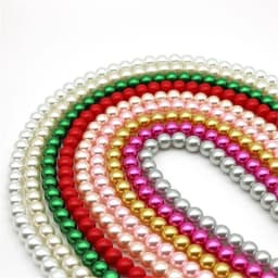 Wholesale OlingArt 4 6 8 10 12 14mm round Red multicolor Glass imitation pearl DIY Earrings Bracelet necklace jewelry making