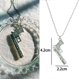 Vintage Design Gun Revolver Pendant Necklace Fashion Retro Geometric Charms Choker Jewelry Party Gift For Women Men