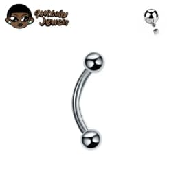 F136 Titanium Banana Curved Lip Navel Piercing 16g 6/8/10/12/14mm Eyebrow Curved Barbell Lip Ring Snug Daith Helix Rook Earring