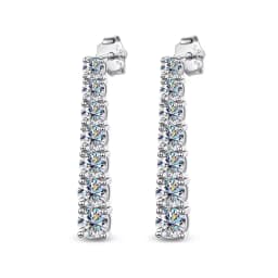 KNOBSPIN D VVS1 Moissanite Pandent Earrings for Woman Wedding Jewely with GRA s925 Sterling Sliver Plated 18k White Gold Earring