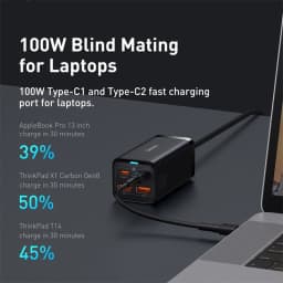 Baseus GaN3 100/ 65W Desktop Charger Quick Charge QC 3.04.0 USB C Type C Phone Charger For iPhone15 Huawei Xiaomi MacBook Laptop