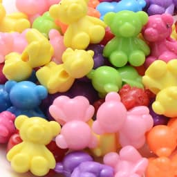 30pcs/Lot Mix Color Cute Bear Shape Acrylic Beads 18x15.5mm Loose Spacer Beads For Jewelry Making Accessories DIY Ornament