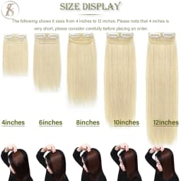 TESS Clip In Human Hair Extensions 100% Natural Extension Hair Clip 8cm Hairpiece Replenish Hair Volume Clip In Natural Hair