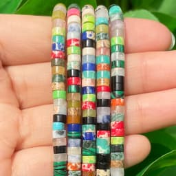 Natural Turquoises Quartz Lapis Lazuli Rondelle Spacer Beads 4*2mm Flat Round Disc Stone Beads for Jewelry DIY Making Bracelet