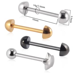 1PC Punk Tongue Nail Middle Finger Surgical Steel Anodizing Prevent Allergic Tongue Barbells Sexy Unisex Body Piercing Jewelry