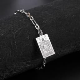 LIKGREAT Tarot Card Charms Bracelets for Women Men The Major Arcana Amulet Stainless Steel Classic Tarot Wrist Jewelry Gifts