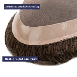 Men's Capillary Prothesis Mono Men's Wig Natural Hair Wigs for Men 6" Human Male Hair Prosthesis For Men Toupee Durable Men Wig